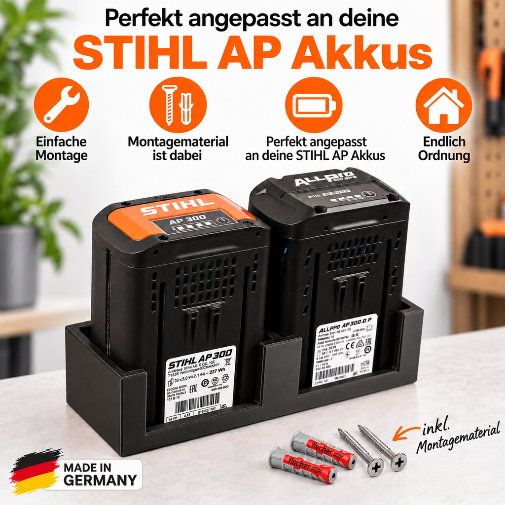 Wandhalterung AP passend für 2 STIHL AP Akkus