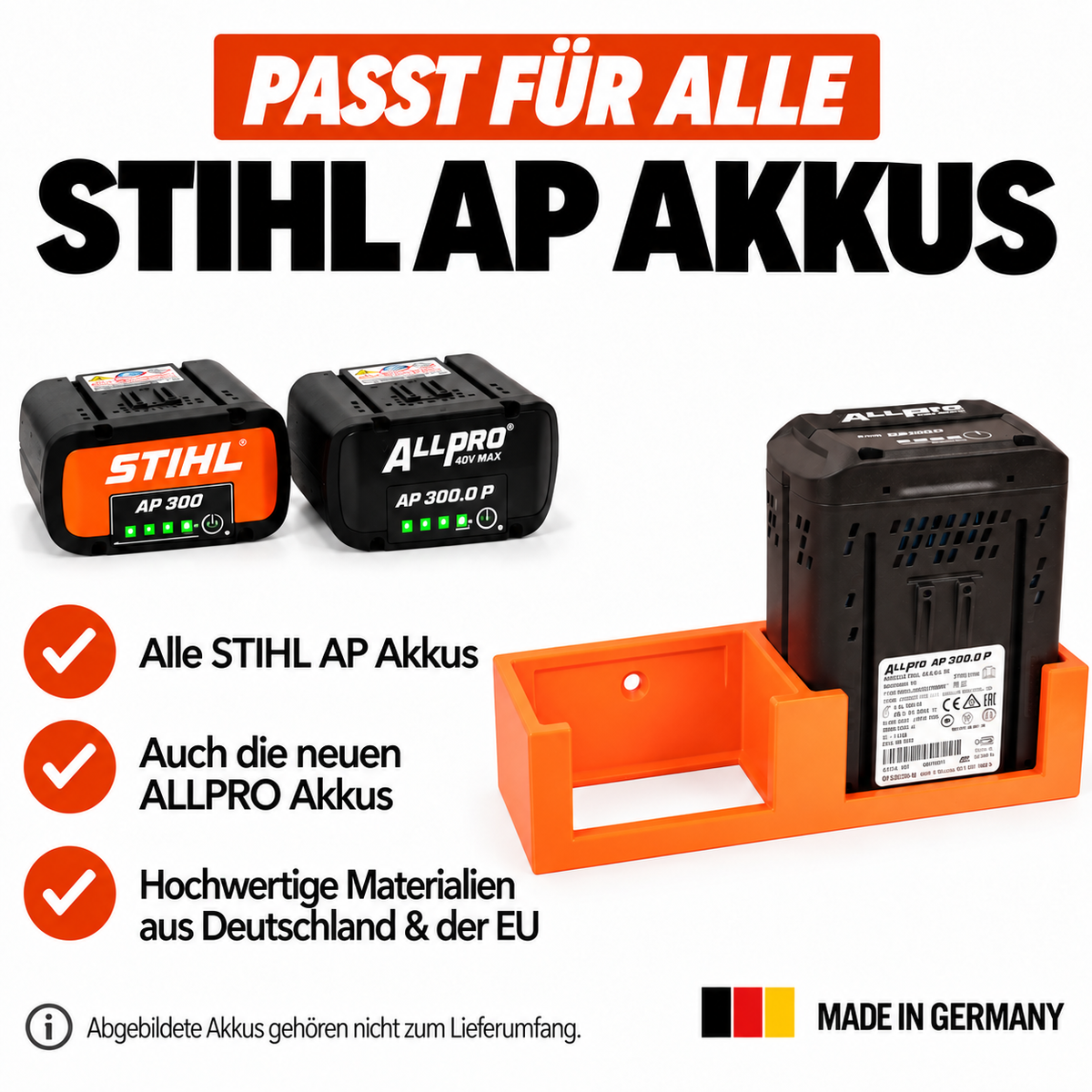 Wandhalterung AP passend für 2 STIHL AP Akkus