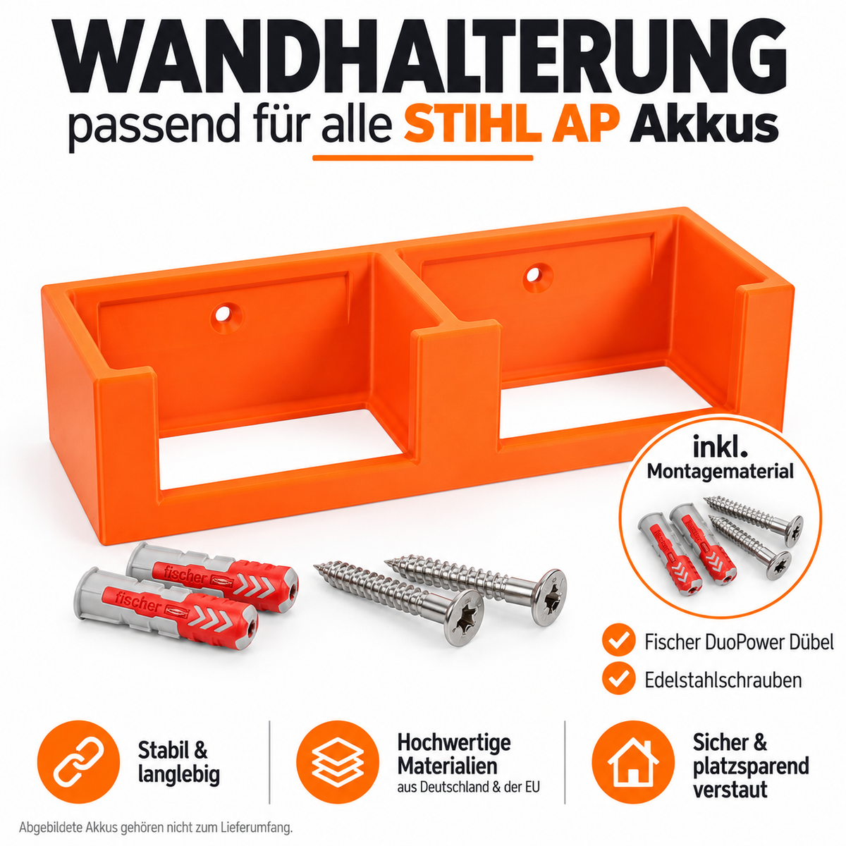 Wandhalterung AP passend für 2 STIHL AP Akkus