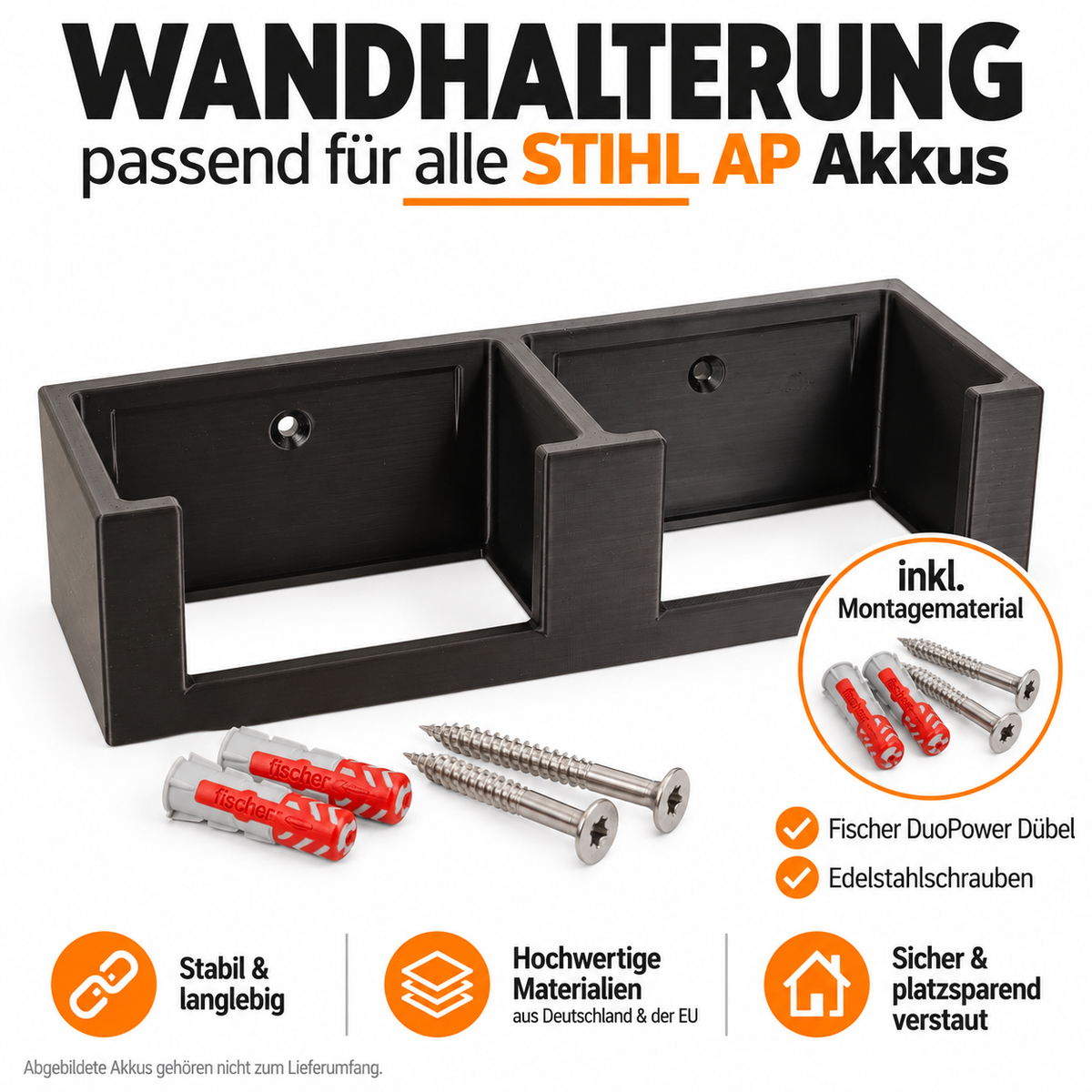 Wandhalterung AP passend für 2 STIHL AP Akkus