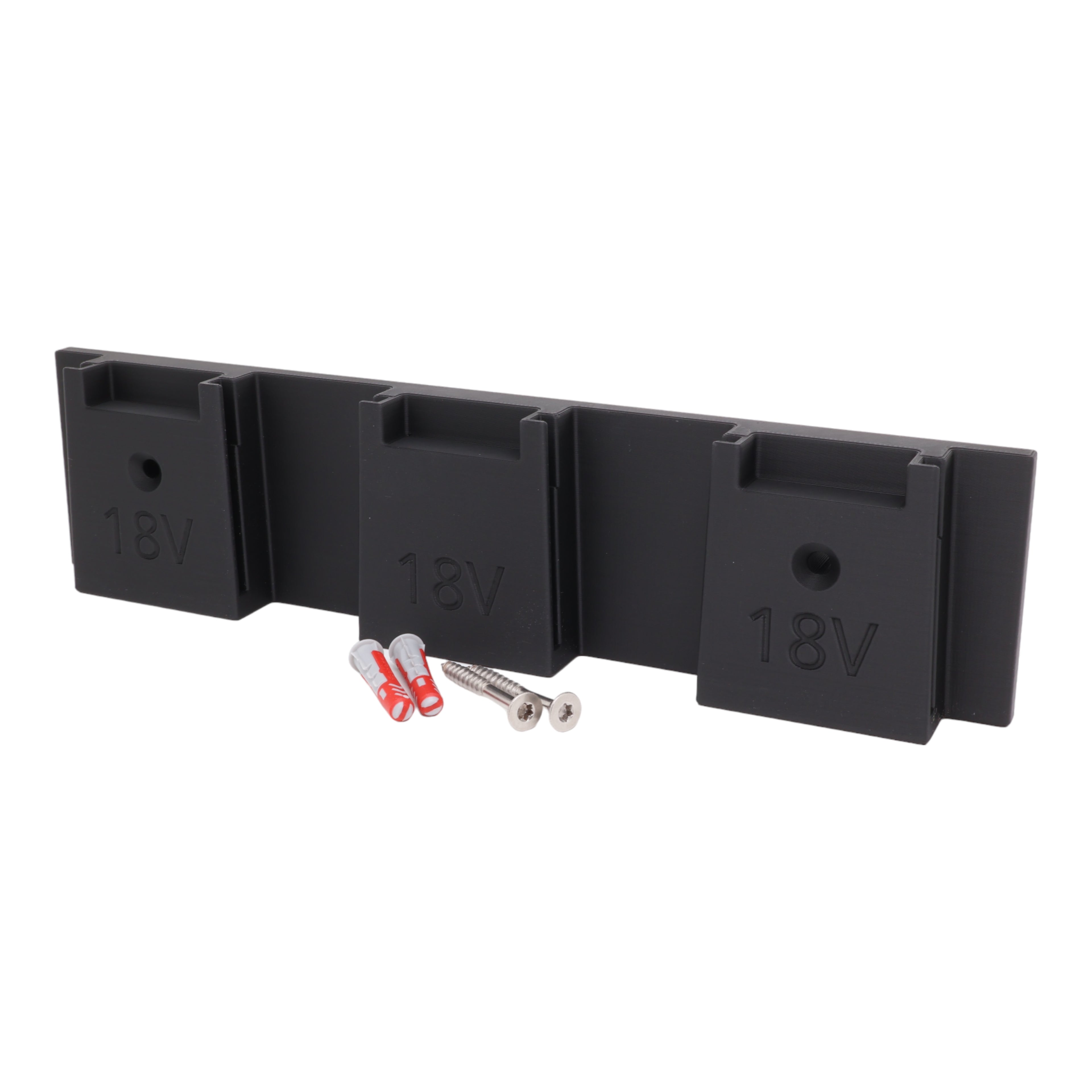 Wandhalterung passend für 3 BOSCH 18V Power For All System Akkus